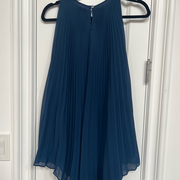 Max studio blue no sleeve sheer long tunic with liner - Picture 2 of 3